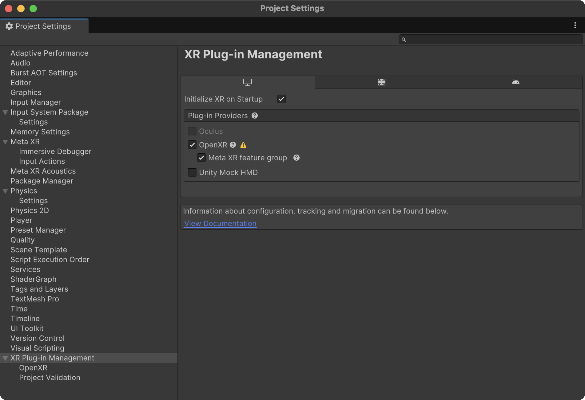 OpenXR Plugin Provider